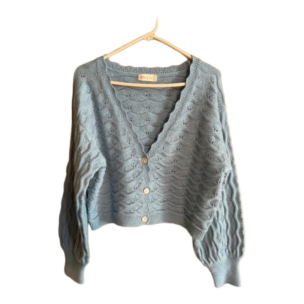 Altar’s state blue cropped knit sweater women’s large